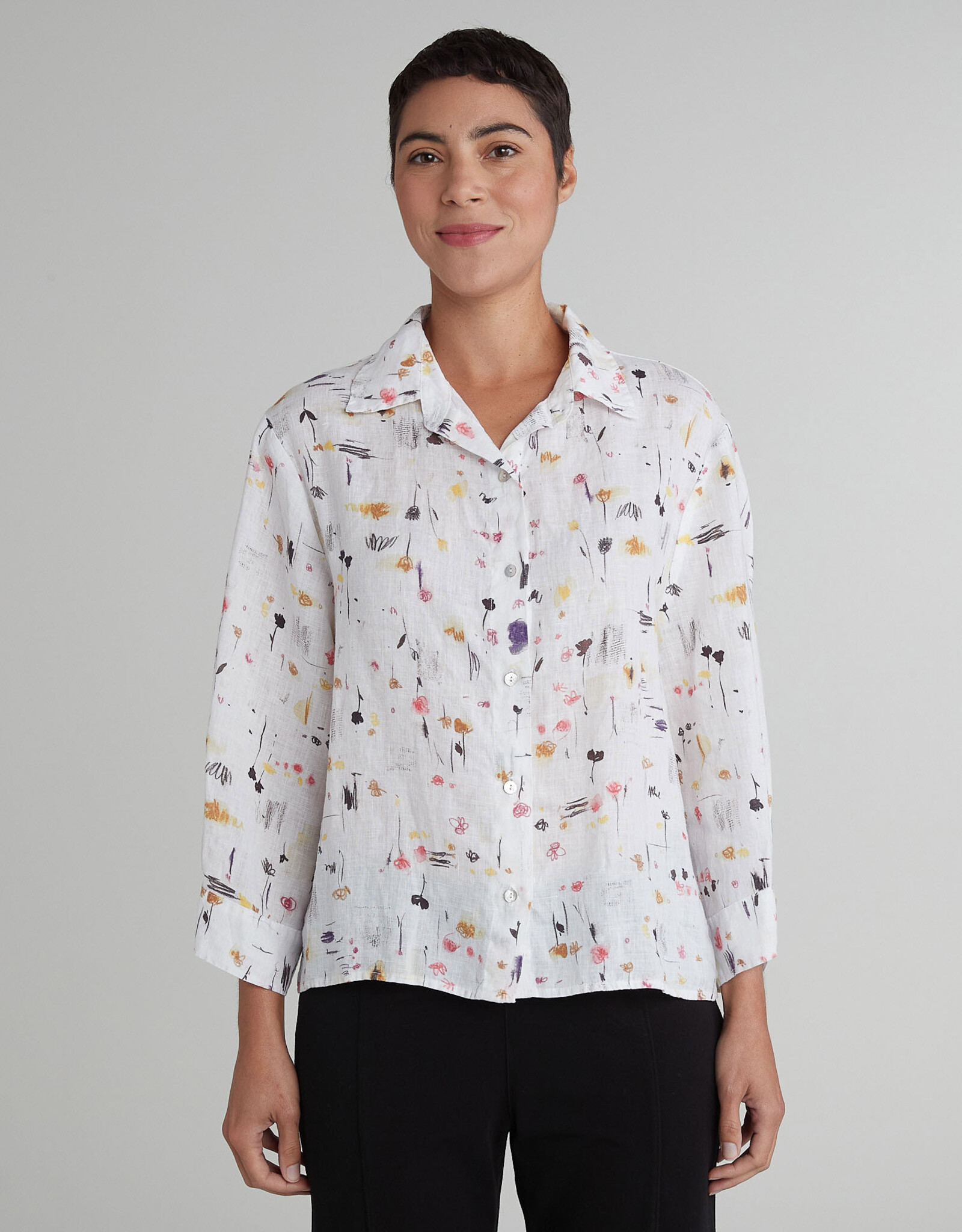 Cut Loose Linen Crop Shirt