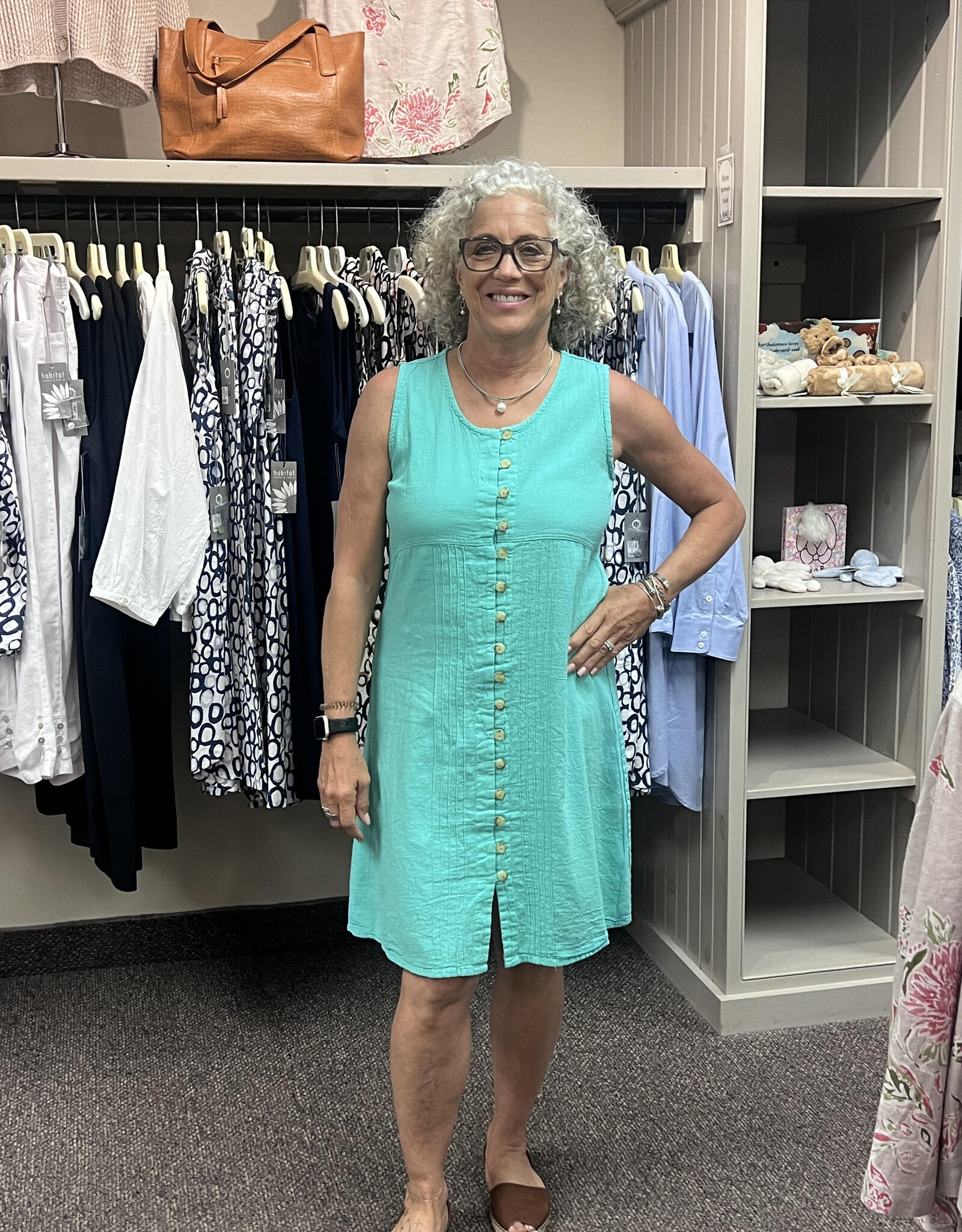 Maya Jones Clothing Button Tank Dress