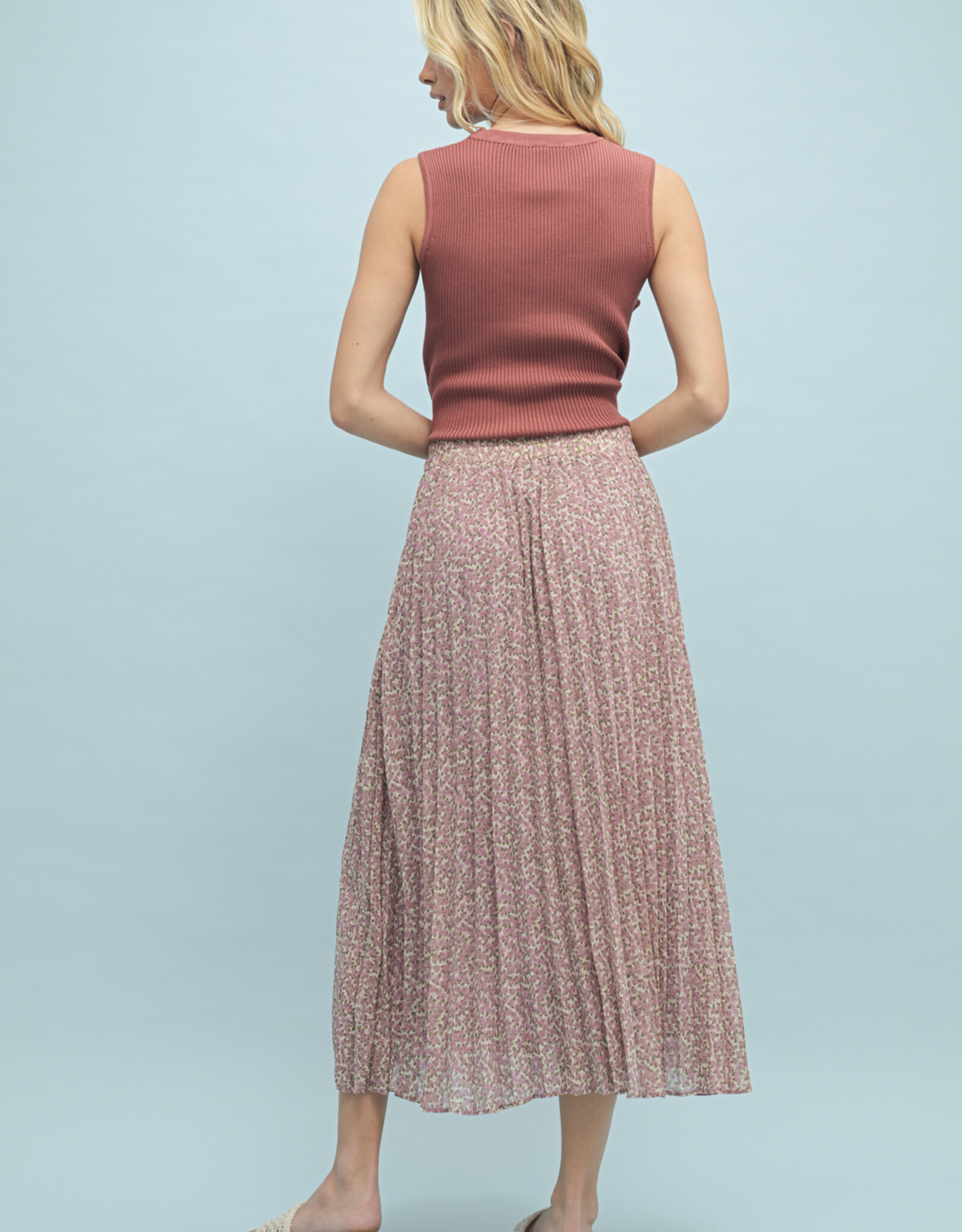 Wishlist Pleated Floral Maxi Skirt