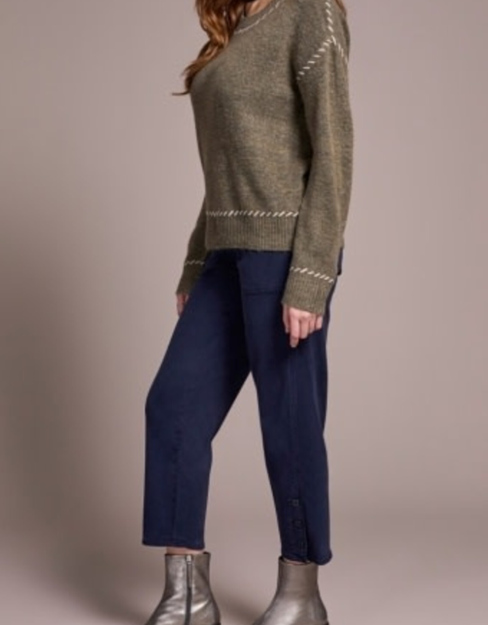 TRIBAL Cozy Contrast-Stitch Sweater