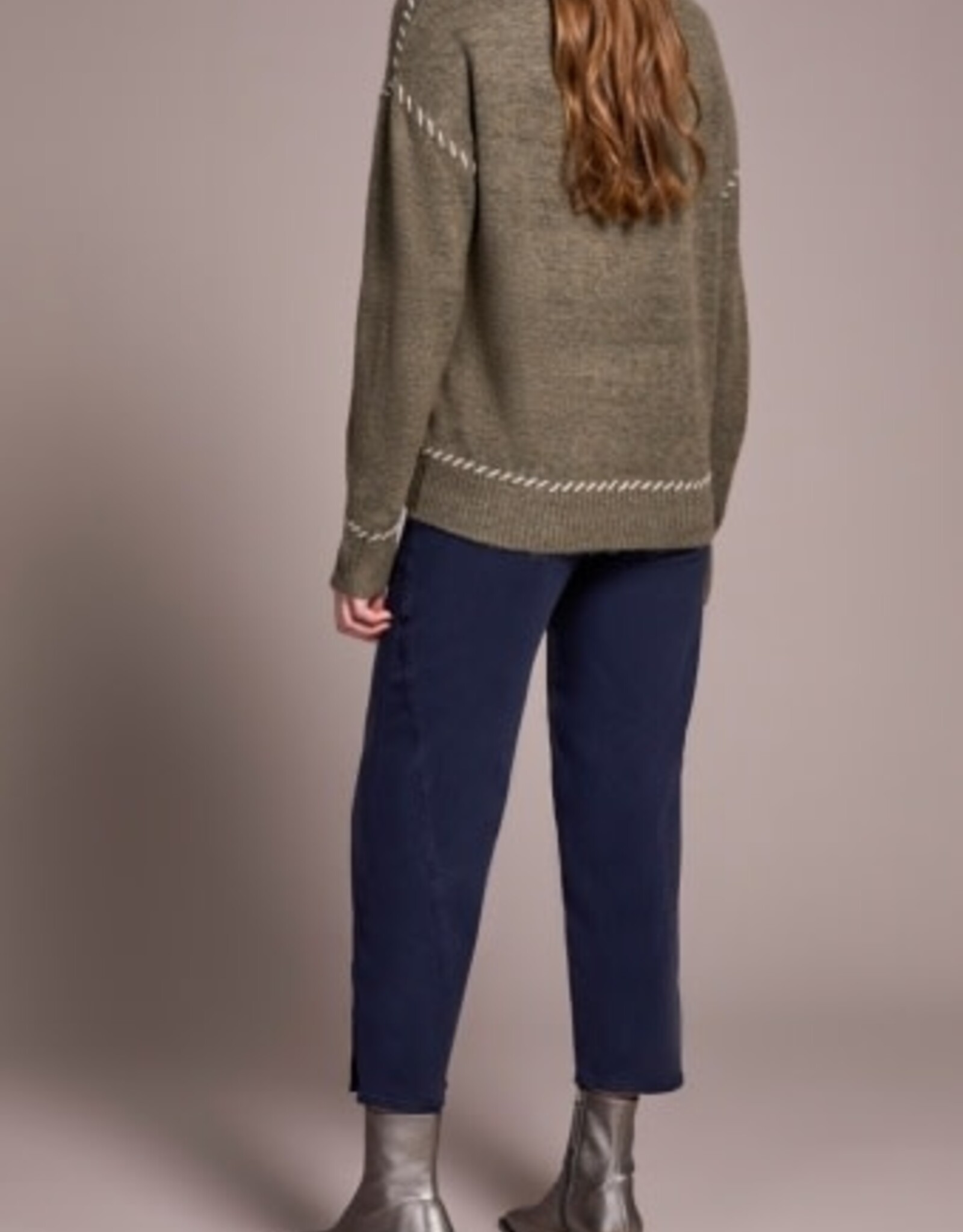 TRIBAL Cozy Contrast-Stitch Sweater