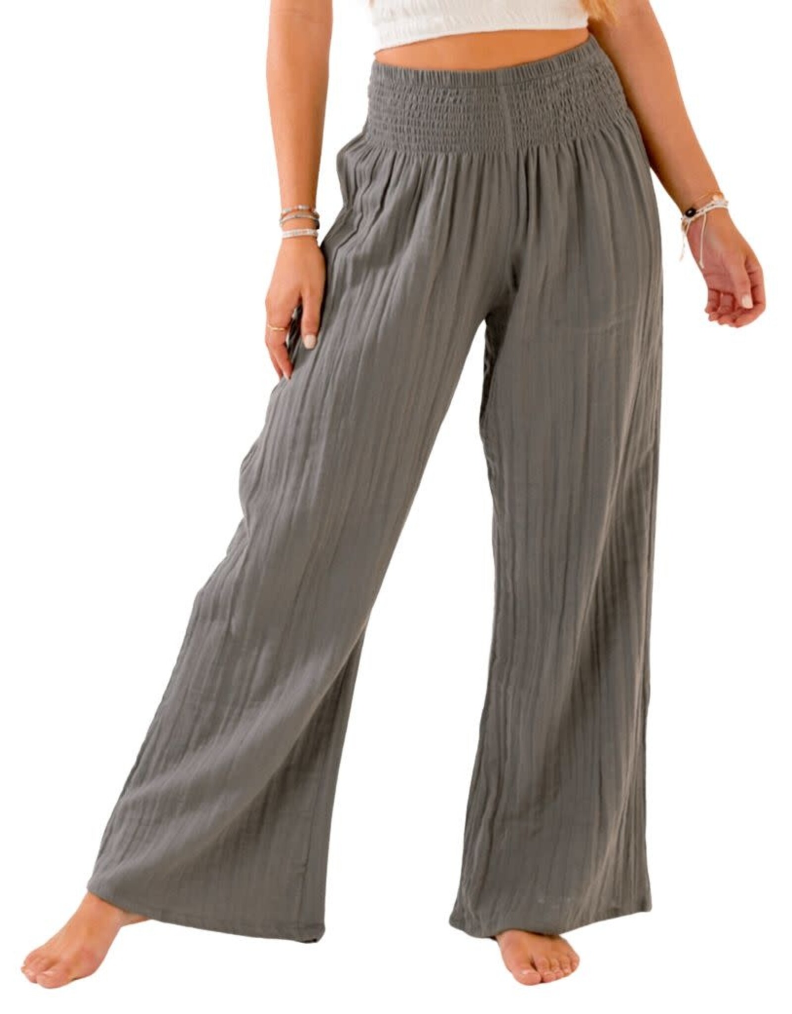 Lotus and Luna Wide Leg Cotton Gauze Pant