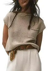 Mock Neck Short Sleeve Sweater