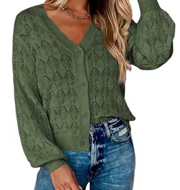 Pointelle Knit Cardigan