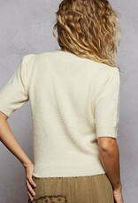 POL Clothing Half Sleeve Strawberry Sweater Top