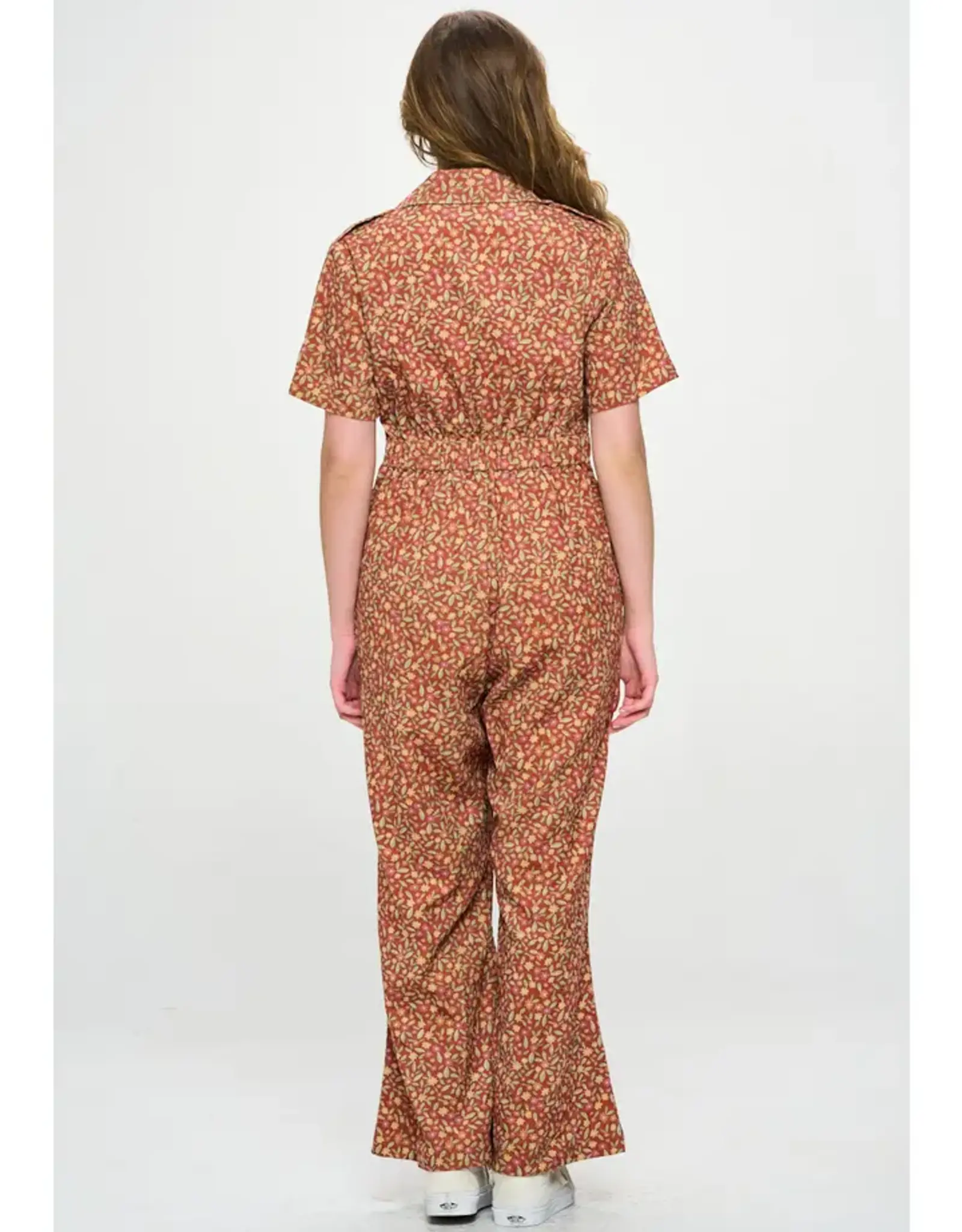 SM Wardrobe Fall Leaves Button-Up Jumpsuit