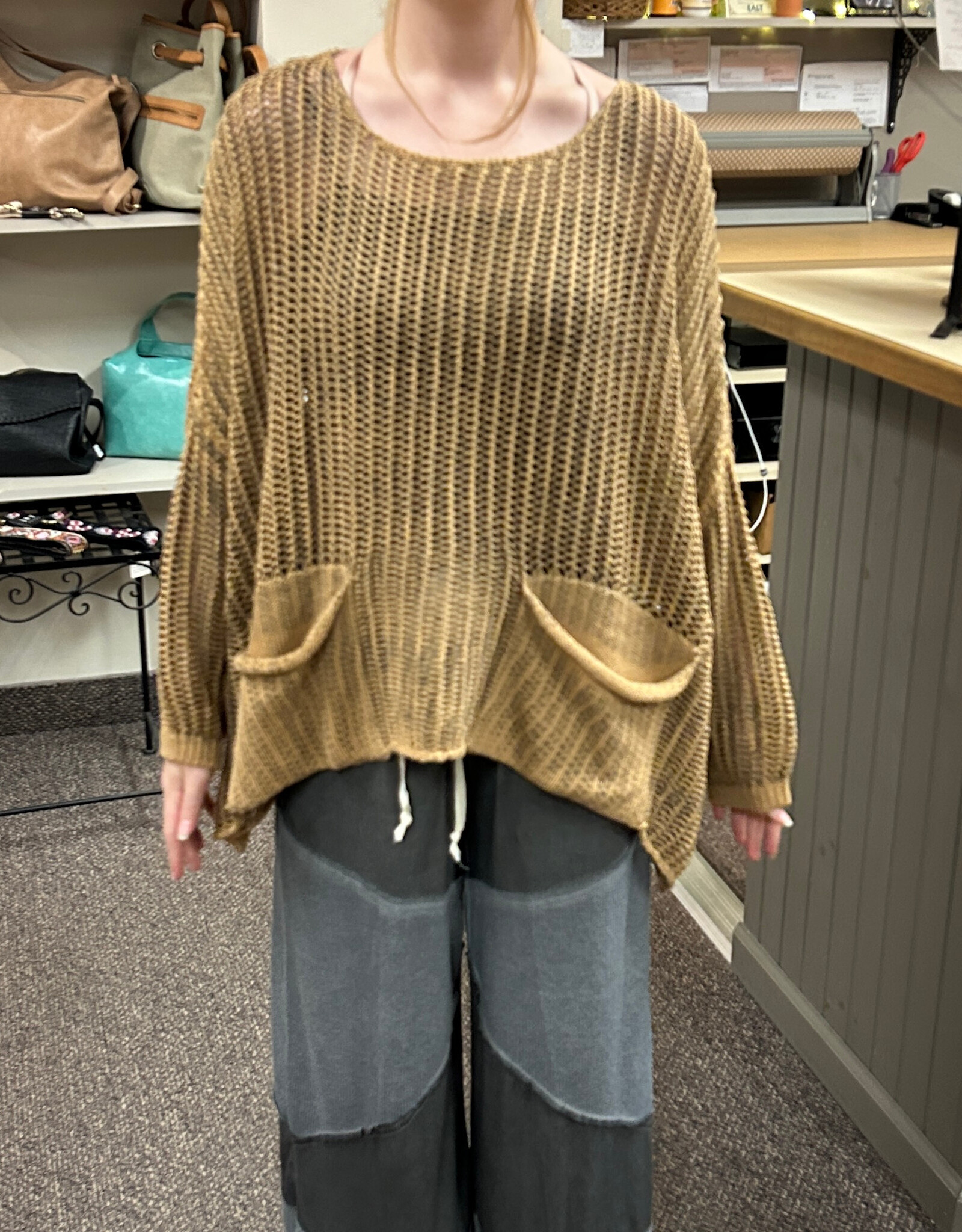 Tempo Paris Vintage Wash Knit Sweater