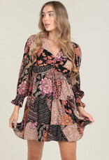 Twist Front Floral Short Dress Twist Front Floral Short Dress