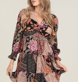 Angie Twist Front Floral Short Dress