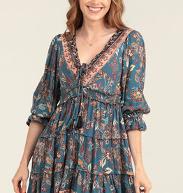 Angie Fall Floral Tassel Dress