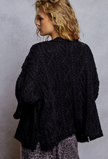 POL Clothing Rolled Edge 3/4 Sleeve Cardigan