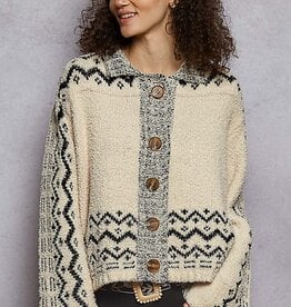 POL Clothing Aztec  Chenille Cardigan
