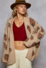 POL Clothing Chenille Strawberry Cardigan