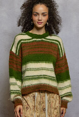 POL Clothing Retro Striped Sweater