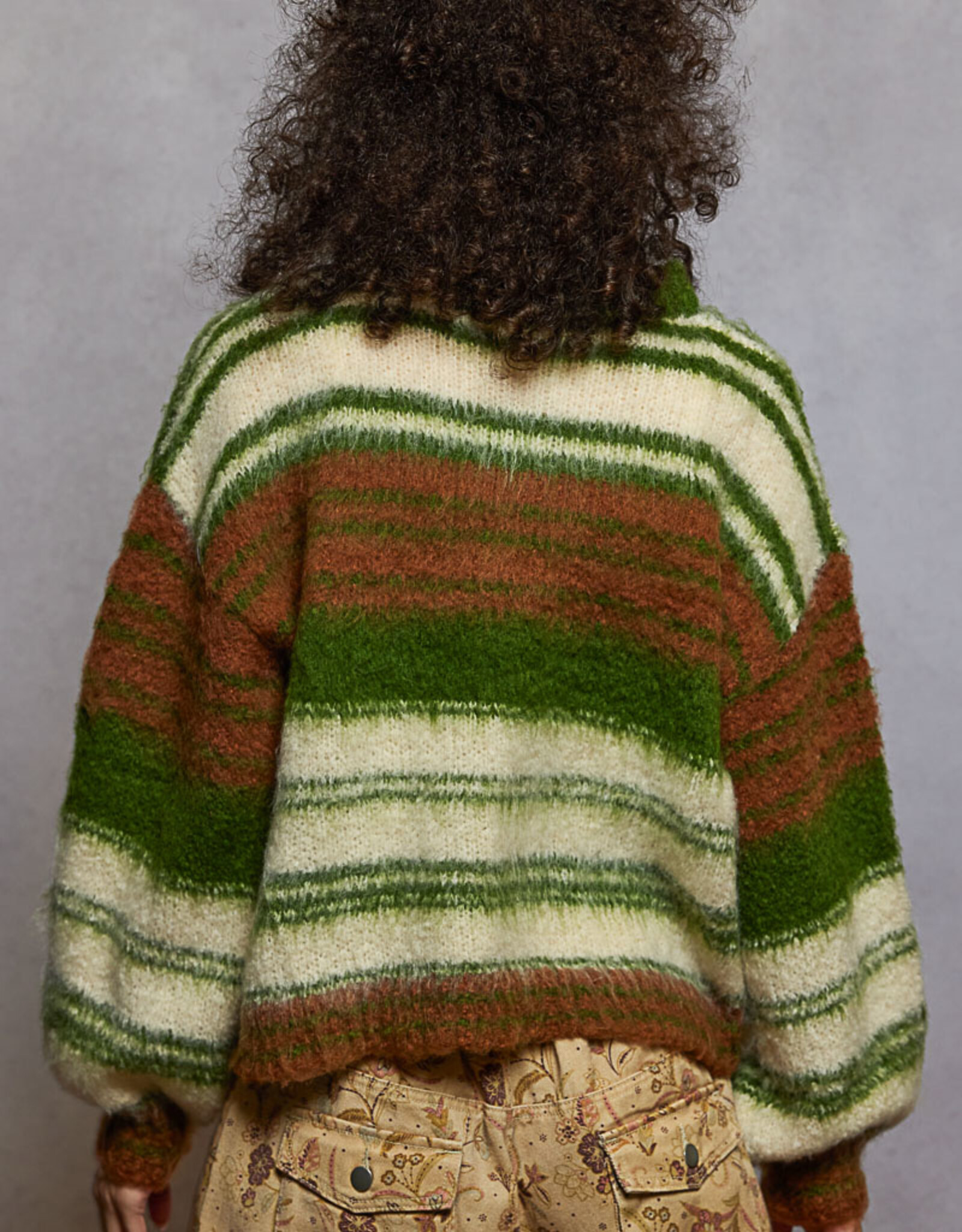 POL Clothing Retro Striped Sweater