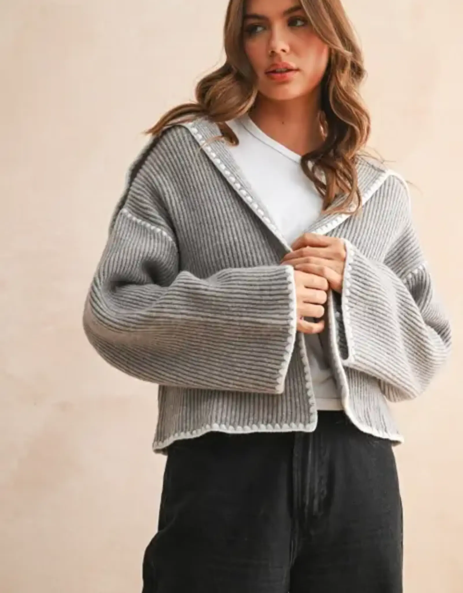 Miou Muse Cozy Stitch Detail Cardigan