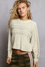 POL Clothing Floral Contrast Jersey Top