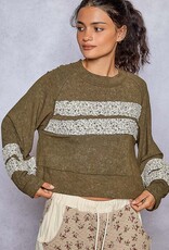 POL Clothing Floral Contrast Jersey Top