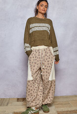 POL Clothing Floral Contrast Jersey Top