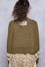 POL Clothing Floral Contrast Jersey Top