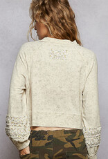 POL Clothing Floral Contrast Jersey Top