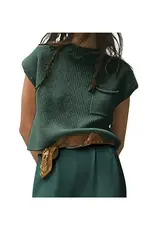 Mock Neck Short Sleeve Sweater