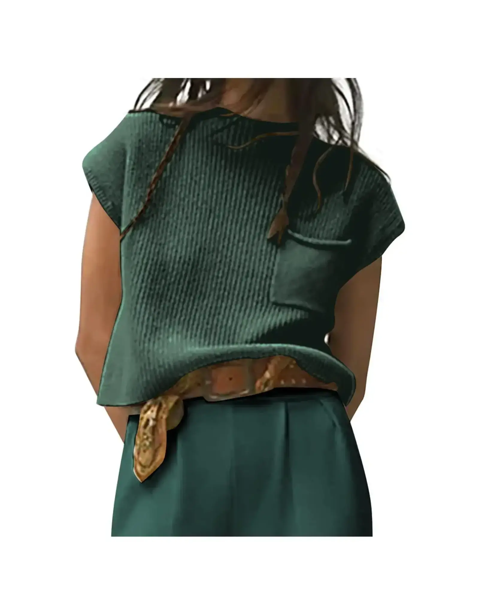 Mock Neck Short Sleeve Sweater