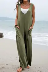 Olive Green Cotton Jumpsuit