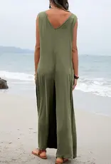Olive Green Cotton Jumpsuit