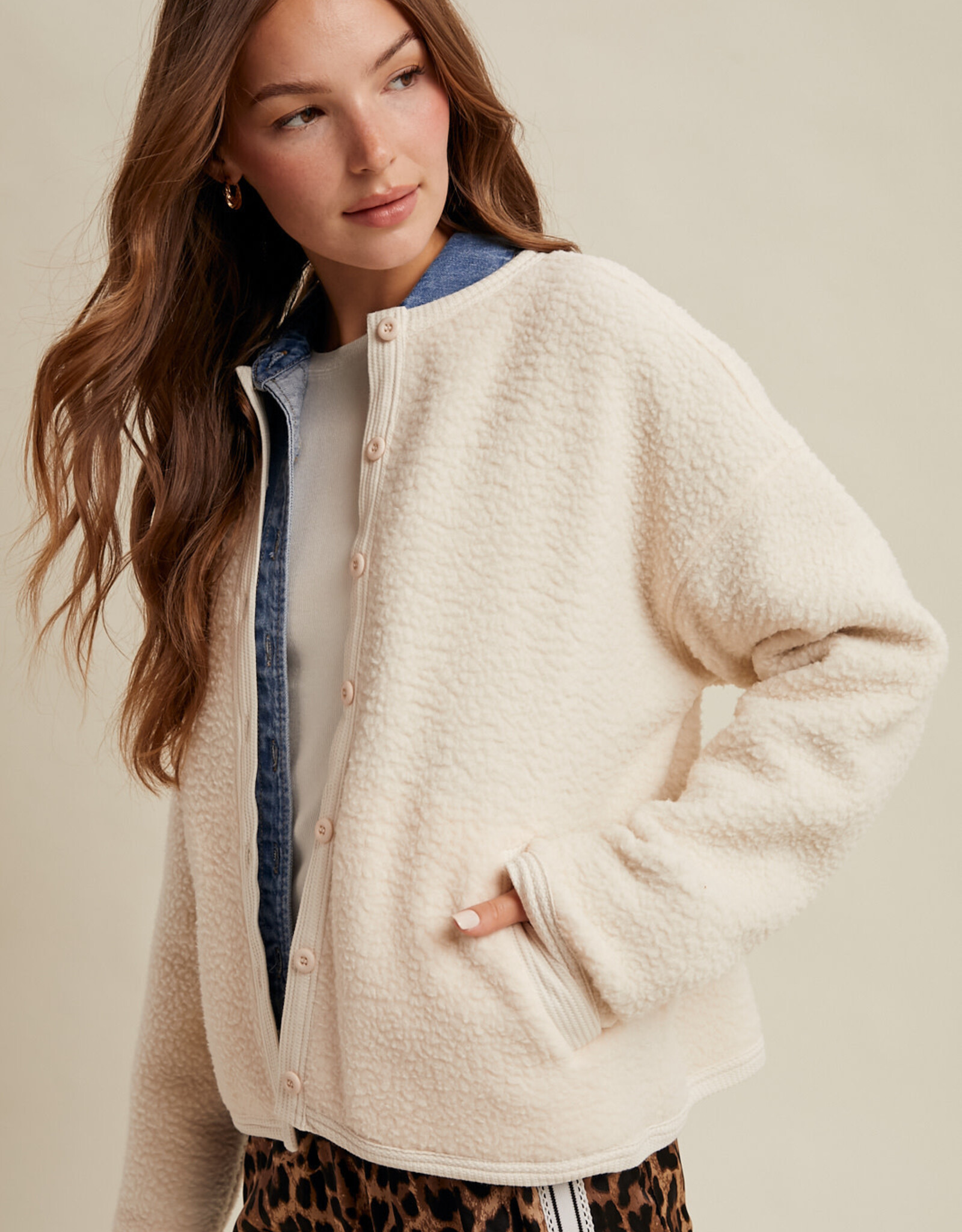 Wishlist Sherpa Button Jacket