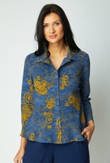 Woodblock Print  Flounce Top