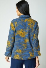 Woodblock Print  Flounce Top