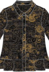 Woodblock Print  Flounce Top