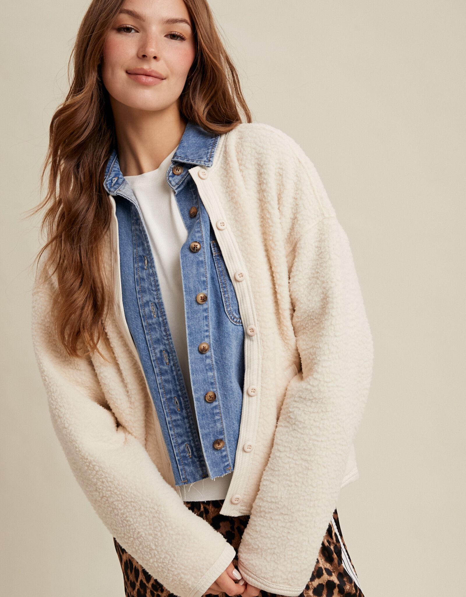 Wishlist Sherpa Button Jacket