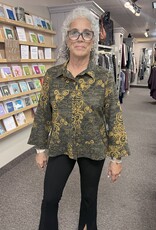 Woodblock Print  Flounce Top