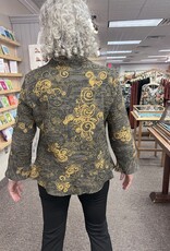 Woodblock Print  Flounce Top