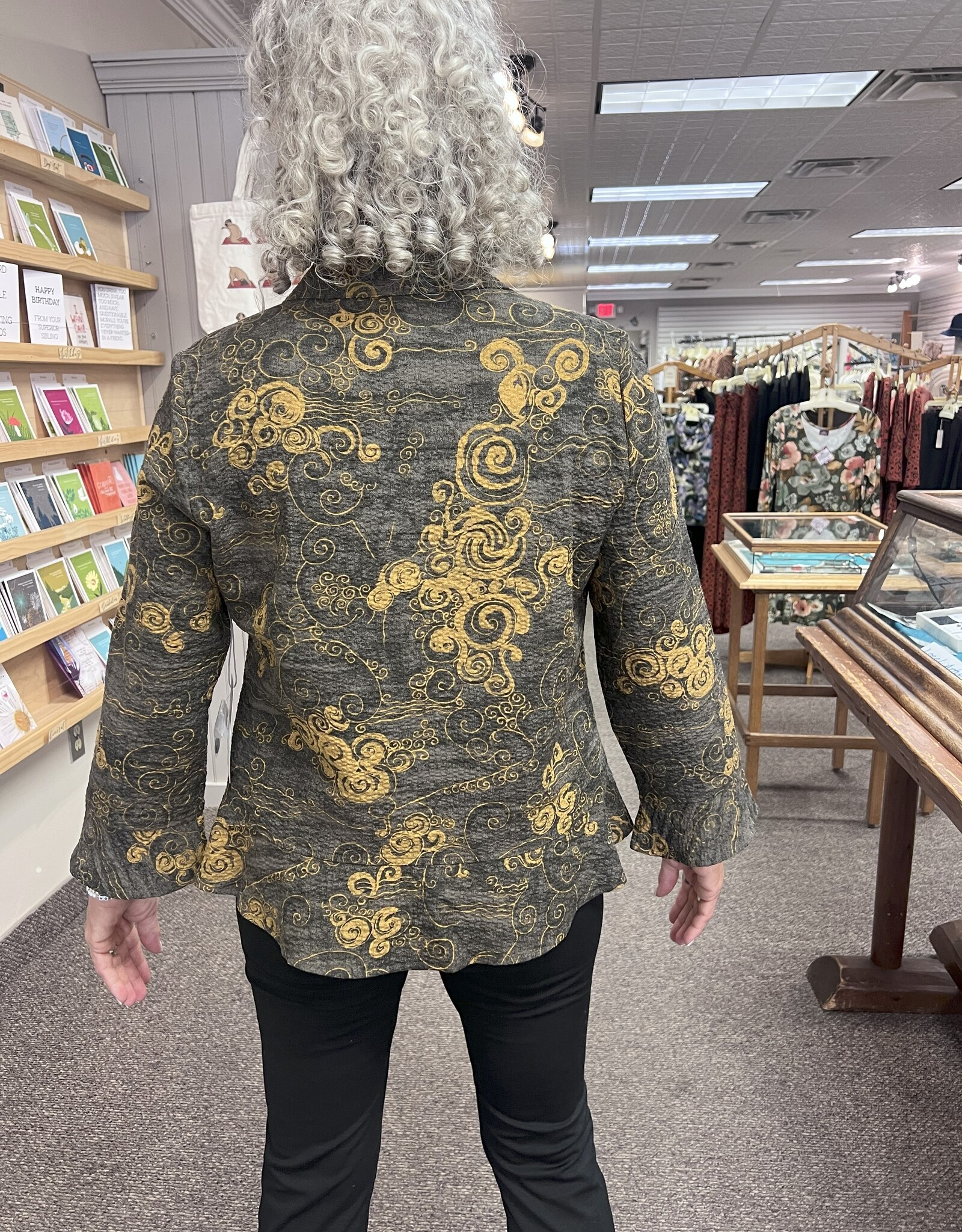 Woodblock Print  Flounce Top