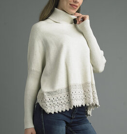 Tempo Paris Lace Edge Turtleneck