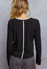 POL Clothing Lace Button Top