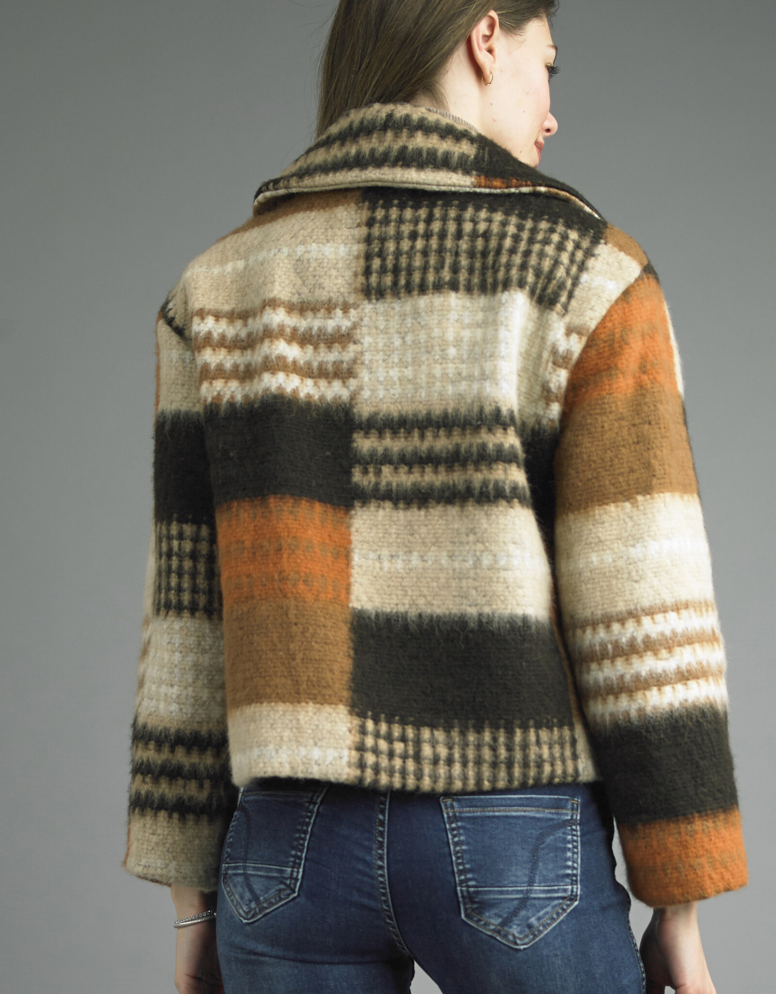 Tempo Paris Autumn Plaid Short Jacket
