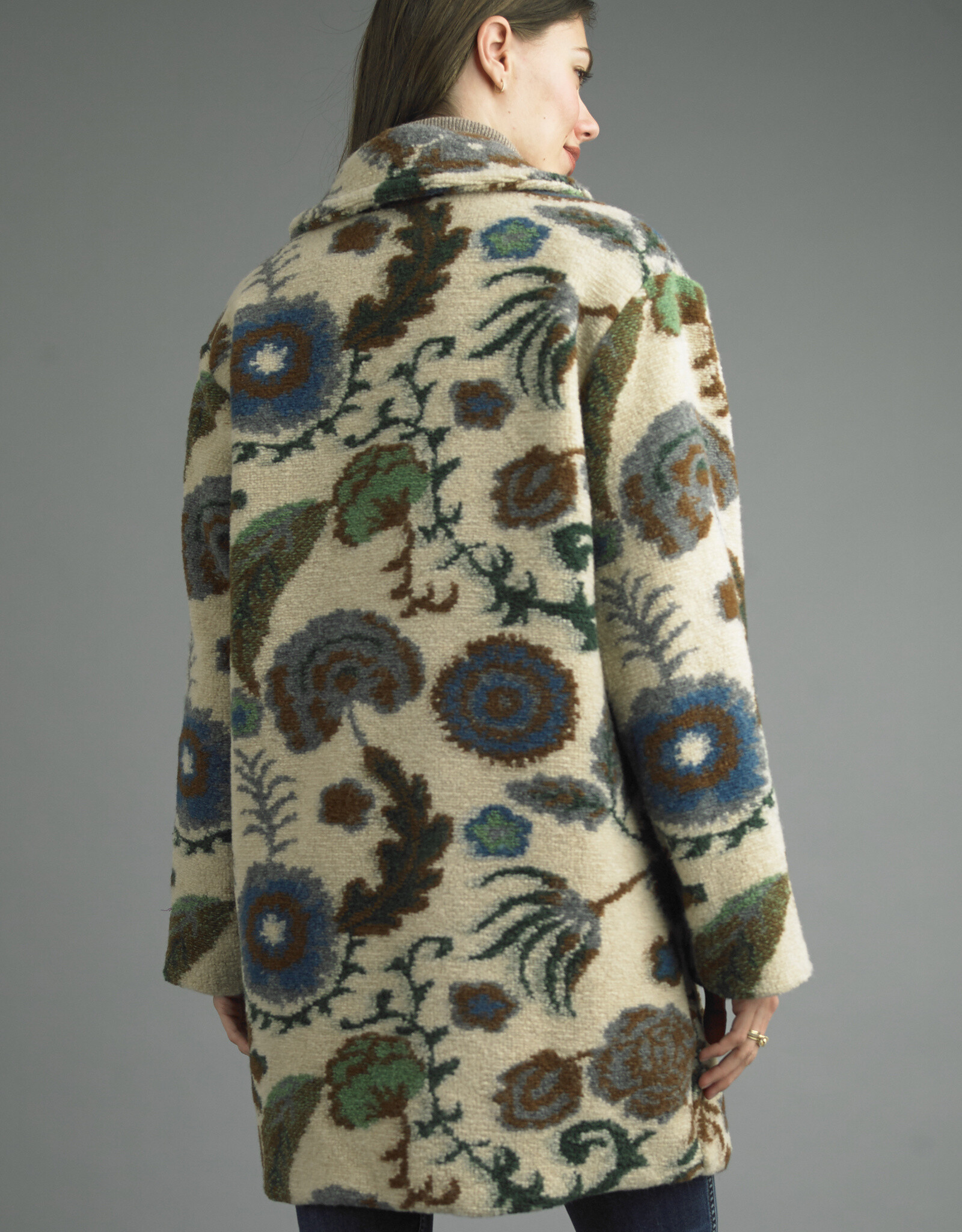 Tempo Paris Floral Boucle Coat
