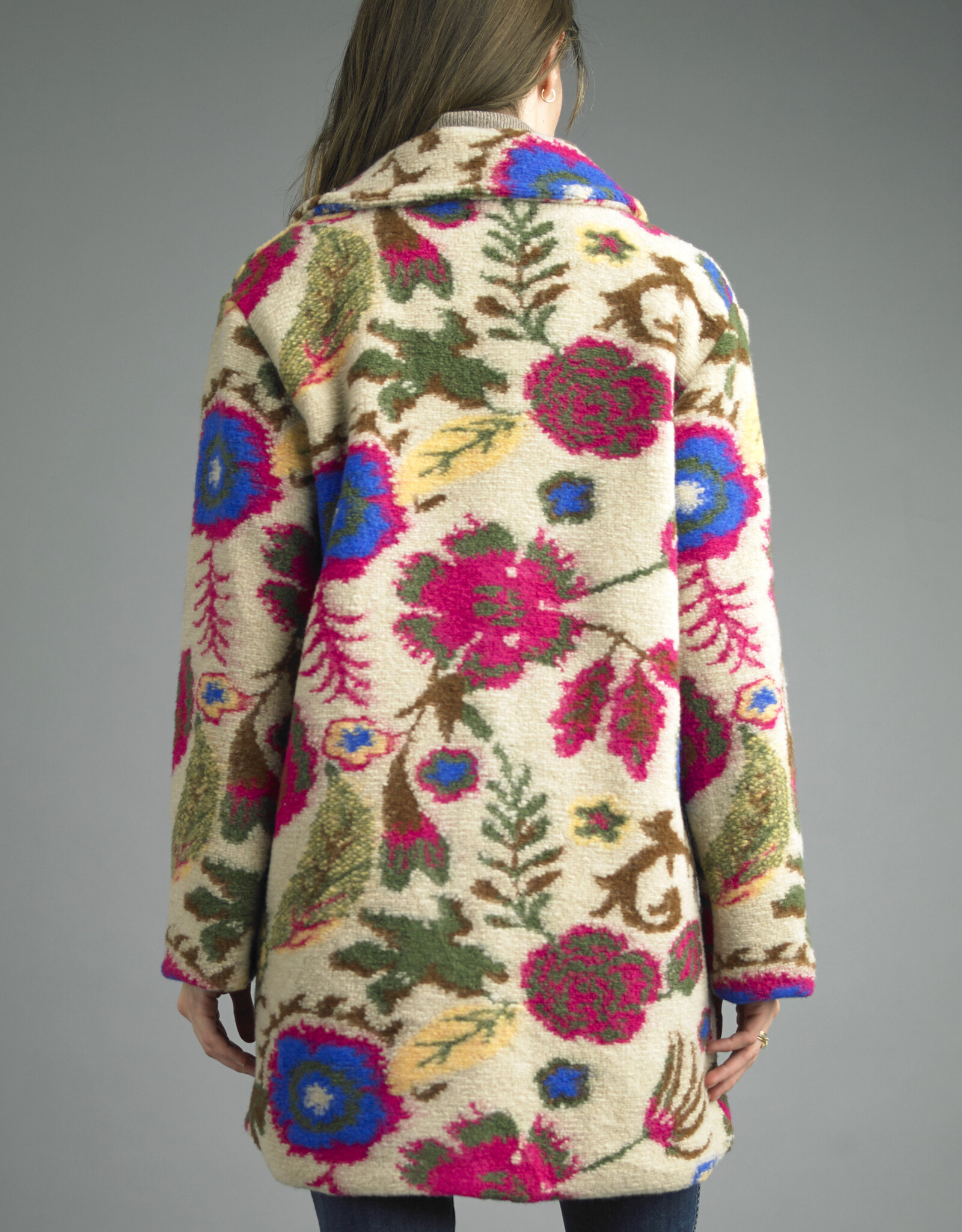 Tempo Paris Floral Boucle Coat