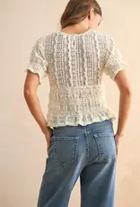 Miou Muse Short Sleeve Lace Blouse