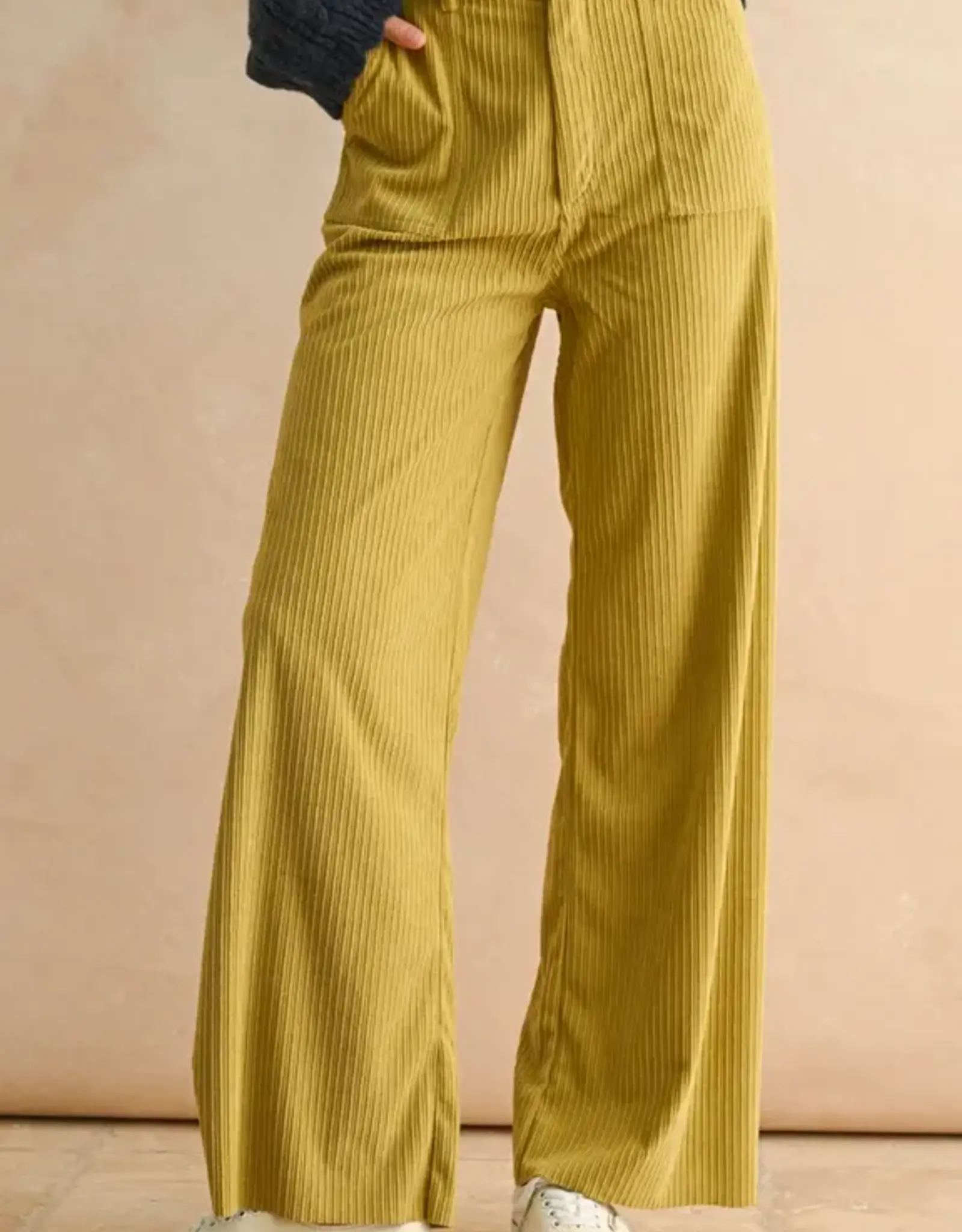 Miou Muse Lemongrass Corduroy Wide Leg Pant
