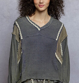 POL Clothing Gauze  Balloon Sleeve Top POL Clothing Gauze  Balloon Sleeve Top