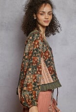 POL Clothing Patchwork Floral Ruffle Top POL Clothing Patchwork Floral Ruffle Top