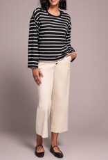 TRIBAL Long Sleeve Striped Crew