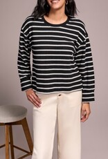 TRIBAL Long Sleeve Striped Crew
