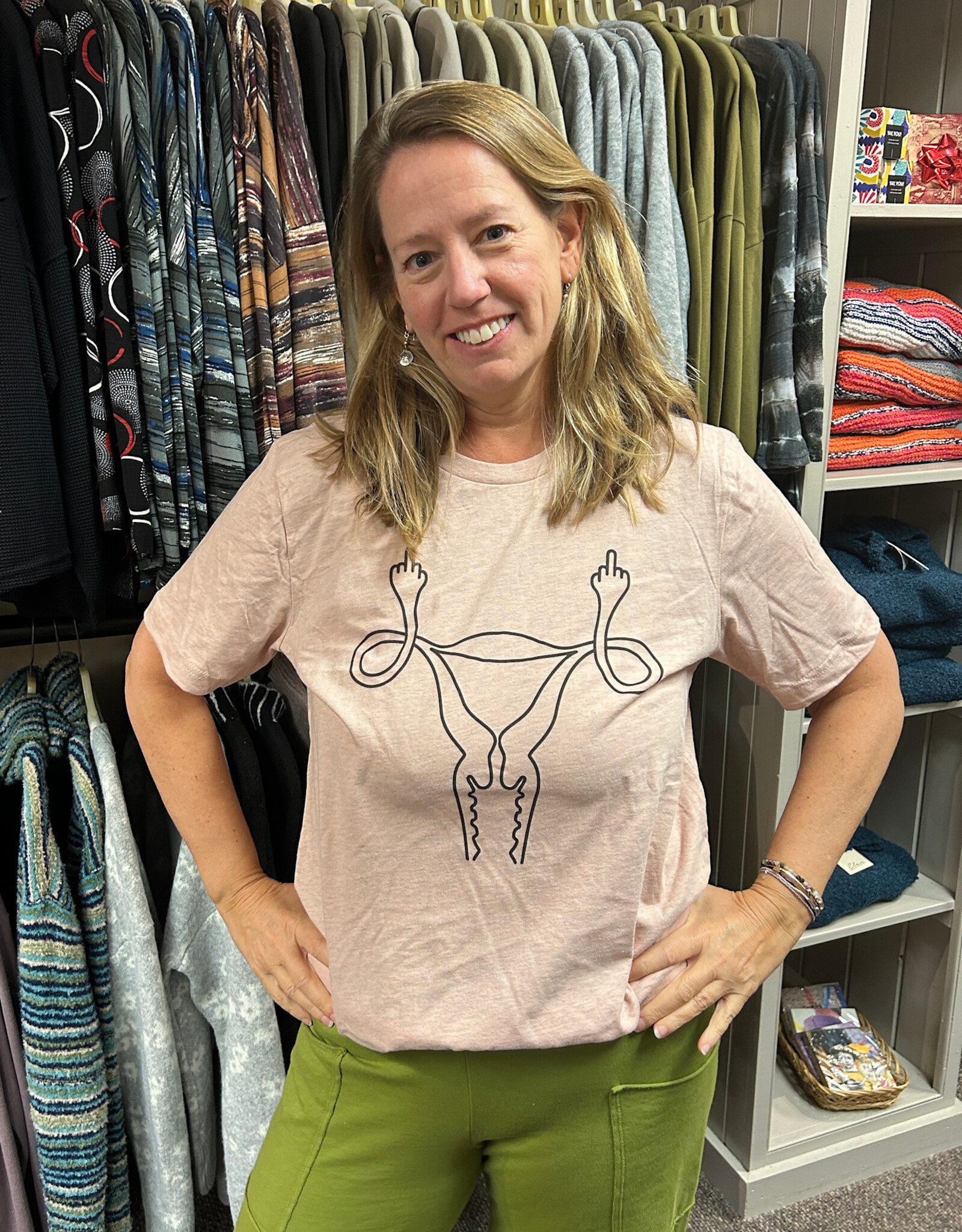 House Of Rodan Middle Finger Uterus T-Shirt