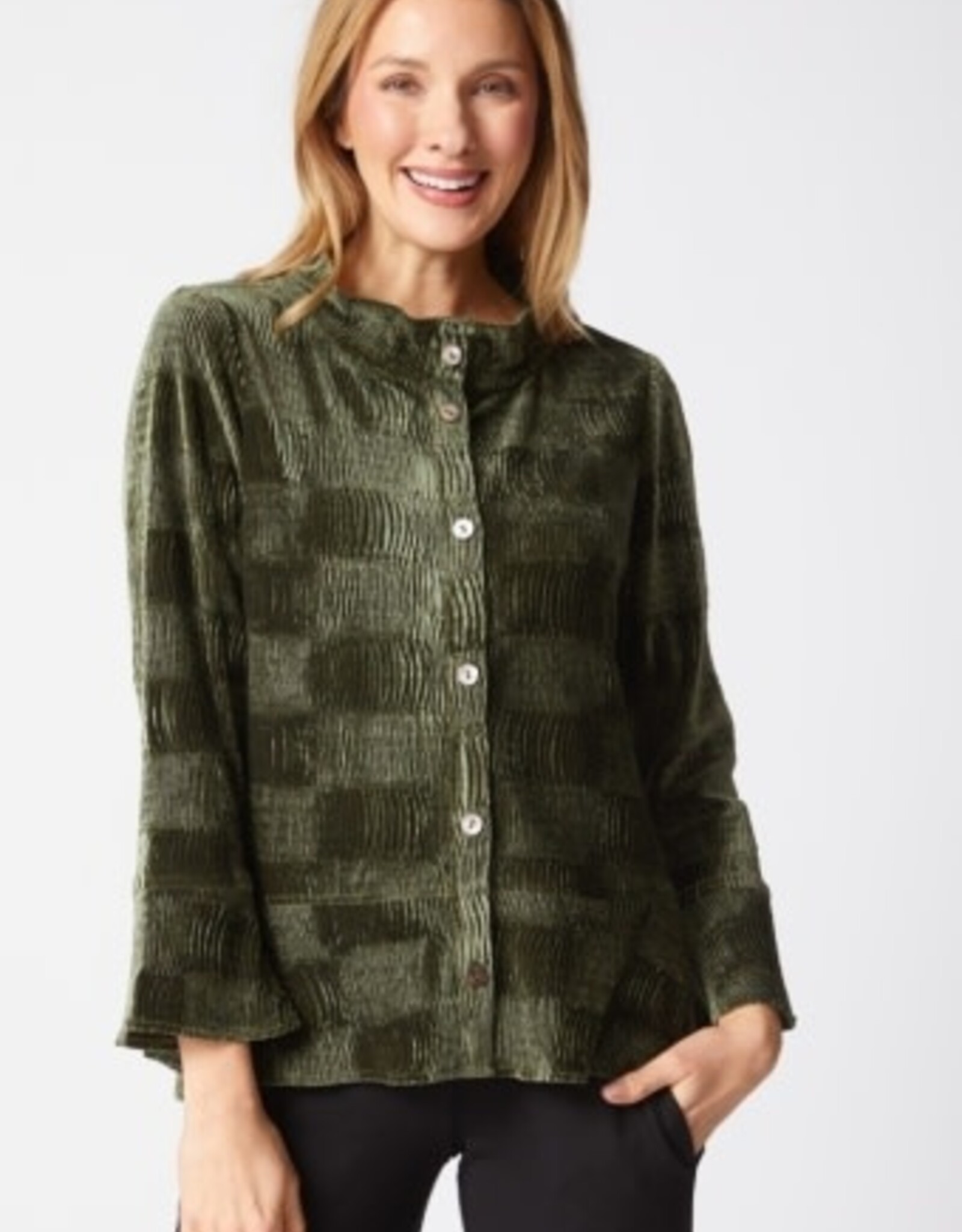 Habitat Crinkle Velvet Flounce Shirt